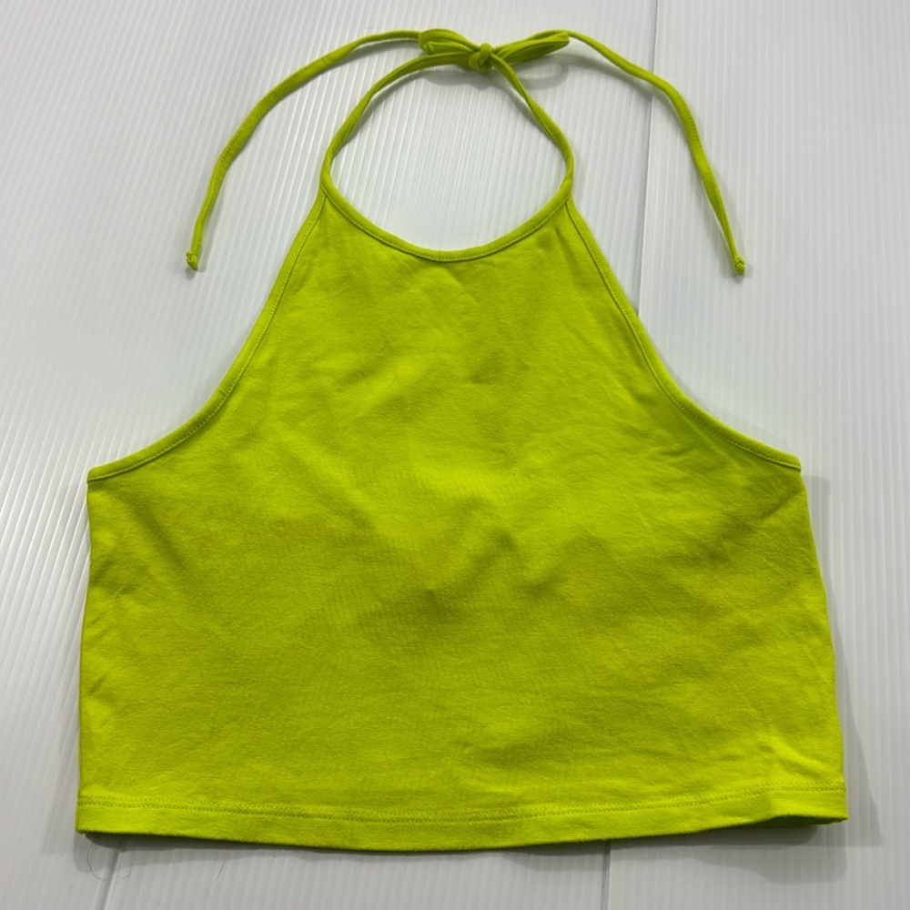 J29. Divided Neon Yellow Tank Top (S)‎